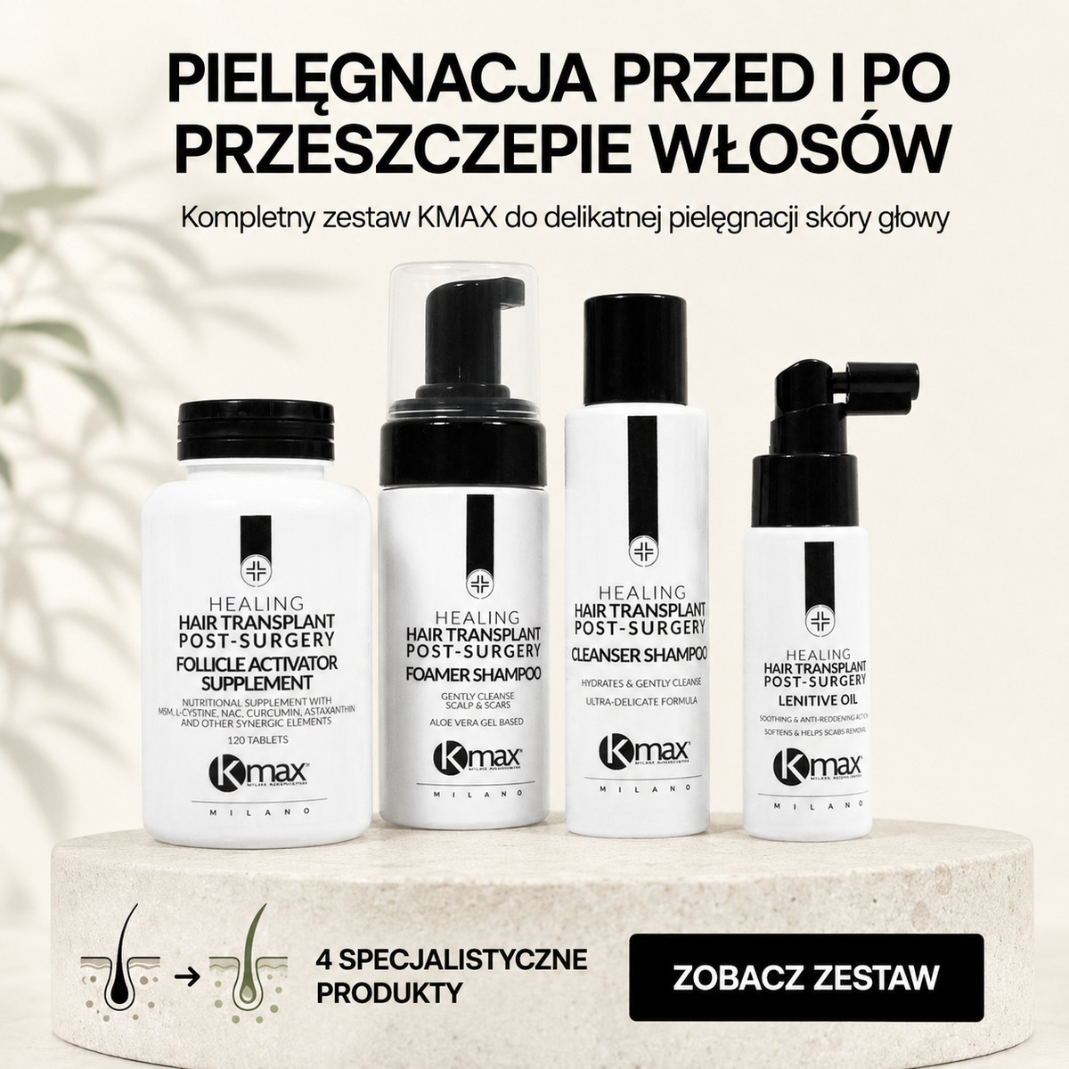 Pielęgnacja włosów przed i po przeszczepie
