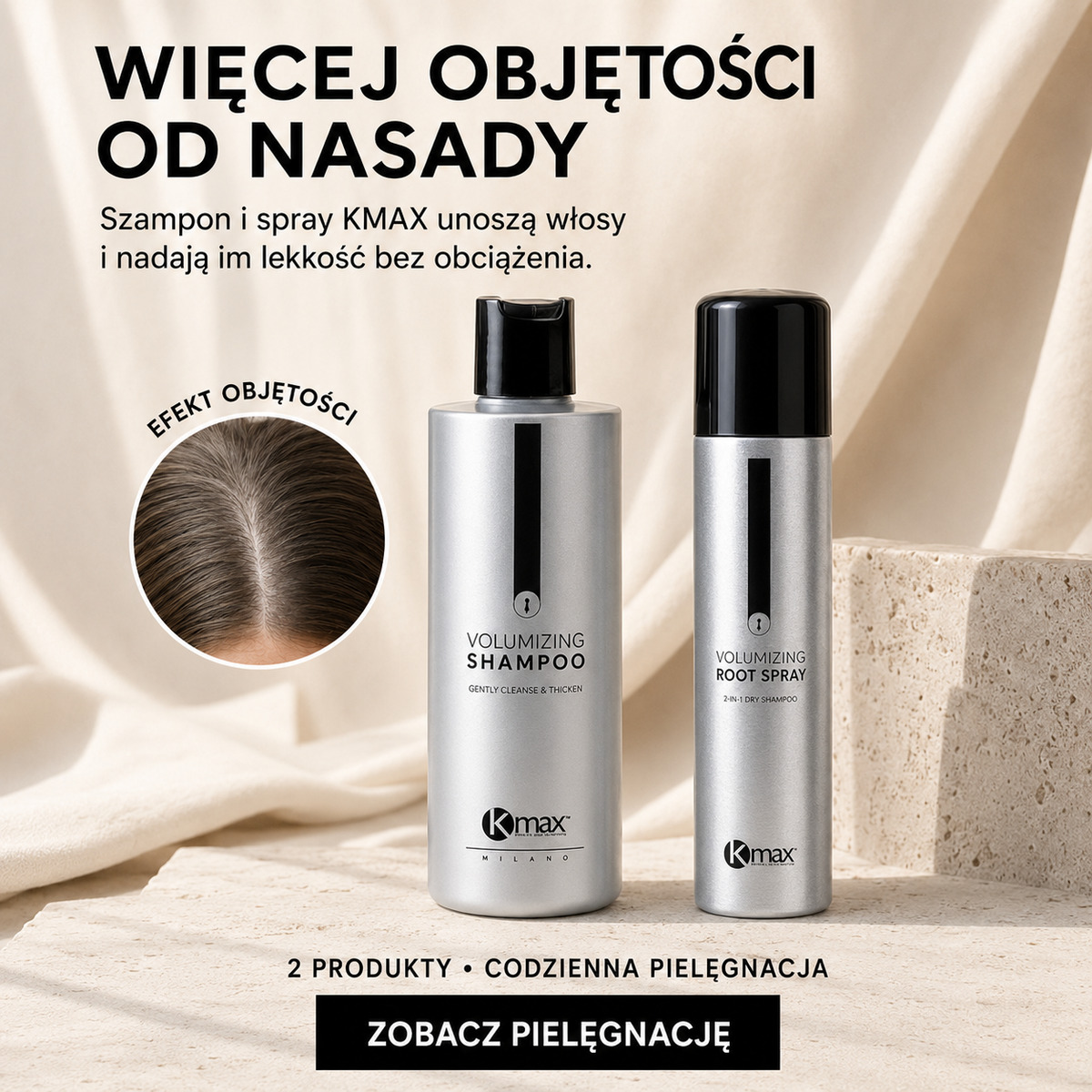 Więcej objętości włosów od nasady