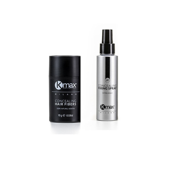 Kmax Mikrowłókna do Włosów 15g + Lakier do Mikrowłókien Zagęszczanie Włosów 100ml